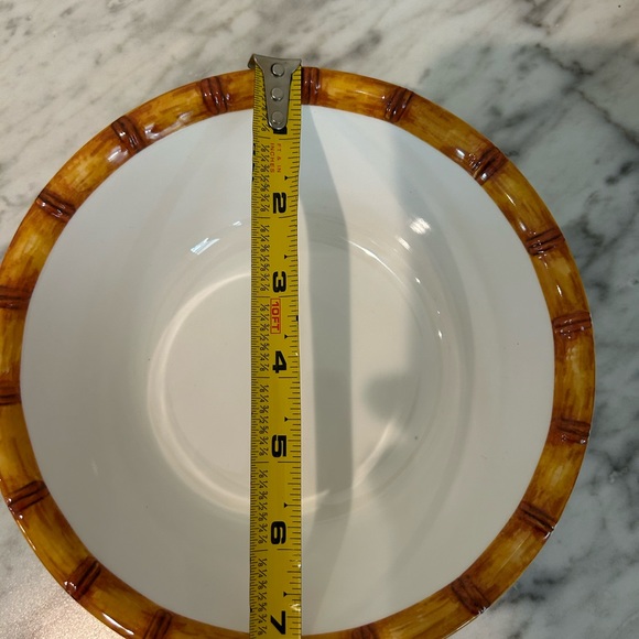 Tommy Bahama White Wood Style Print Edge MELAMINE Bowls  Set Of 4 - Picture 2 of 2